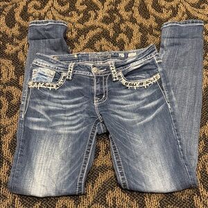 Like New Miss Me Women's Distressed Blue Skinny Jeans